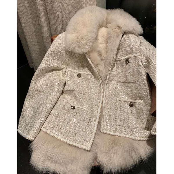 women's fur & faux luxury golden sequine winter coats women for outwear furry jackets 2021 short design, Black
women's fur & faux luxury golden sequine winter coats women for outwear furry jackets 2021 short design, Black