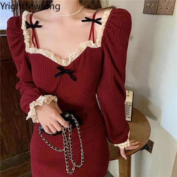 casual dresses women vintage red black cute bow spaghetti ruffles lace square elegant bodycon mini knit high waist dress korean party lolita, Black;gray
casual dresses women vintage red black cute bow spaghetti ruffles lace square elegant bodycon mini knit high waist dress korean party lolita, Black;gray