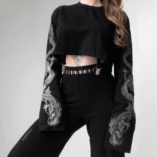 gothic womens shirt dragon print long sleeve o neck fashion ladies loose jumper pullovers crop autumn clothes, White
gothic womens shirt dragon print long sleeve o neck fashion ladies loose jumper pullovers crop autumn clothes, White