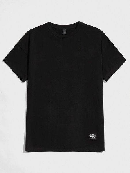 men patched detail tee y29f#, White;black