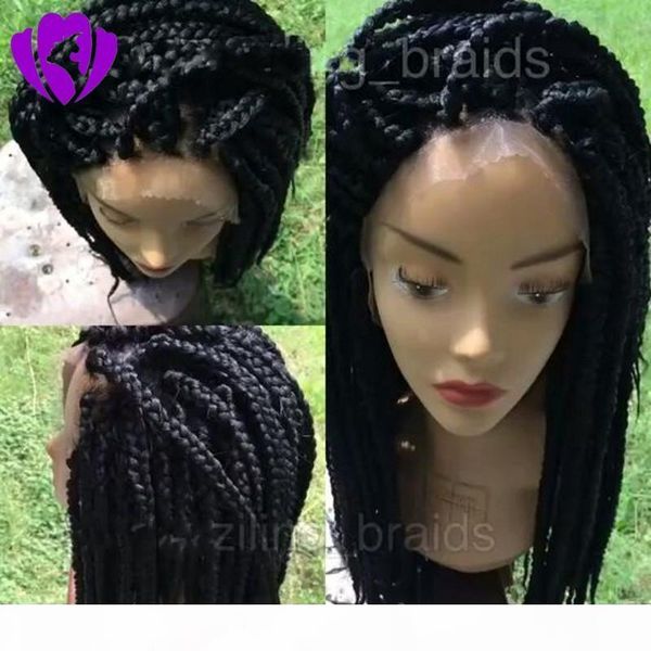 selling long braided hair synthetic lace front wigs black color micro braids with baby hair part heat resistant for black women
selling long braided hair synthetic lace front wigs black color micro braids with baby hair part heat resistant for black women