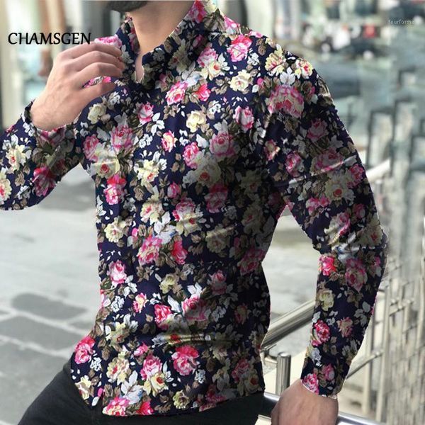 men's casual shirts chamsgen fashion autumn for men floral printed long sleeve shirt dress camisa lapel chemise homme f5191, White;black
men's casual shirts chamsgen fashion autumn for men floral printed long sleeve shirt dress camisa lapel chemise homme f5191, White;black