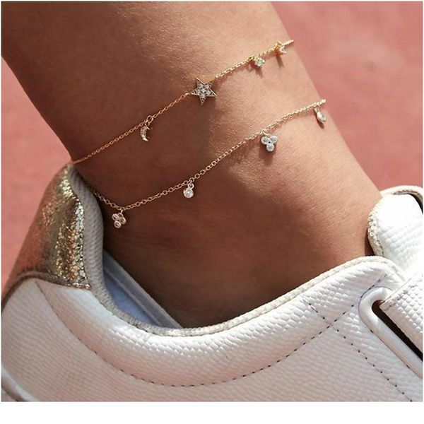 2020 women's crystal gold chain simple anklet female bohemian pentagram moon pendant leg foot jewelry ank qylgkk, Red;blue
2020 women's crystal gold chain simple anklet female bohemian pentagram moon pendant leg foot jewelry ank qylgkk, Red;blue