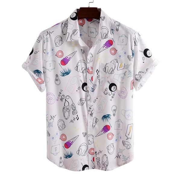 2020 fashion hawaiian shirt mens funny style cartoon printed short sleeve white shirts men blouse plus size korean clothes, White;black
2020 fashion hawaiian shirt mens funny style cartoon printed short sleeve white shirts men blouse plus size korean clothes, White;black