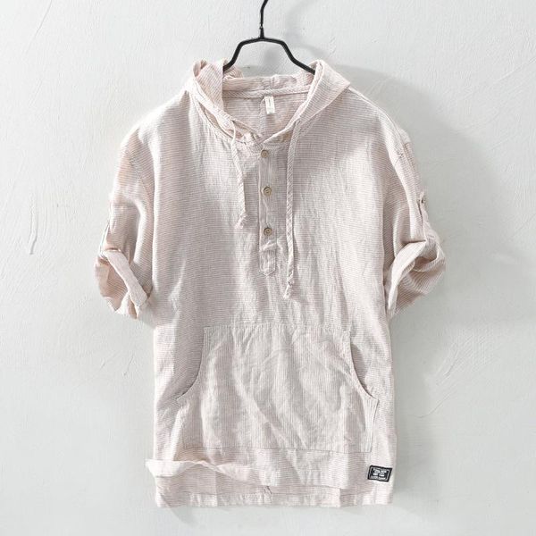 pullover striped cotton linen hooded shirts for men short sleeve flax hoodies shirt fashion streetwear camisas ts-651, White;black
pullover striped cotton linen hooded shirts for men short sleeve flax hoodies shirt fashion streetwear camisas ts-651, White;black