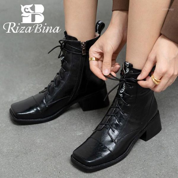 rizabina new women ankle boots square toe real leather square heel winter autumn shoes women party footwear size 33-401, Black
rizabina new women ankle boots square toe real leather square heel winter autumn shoes women party footwear size 33-401, Black