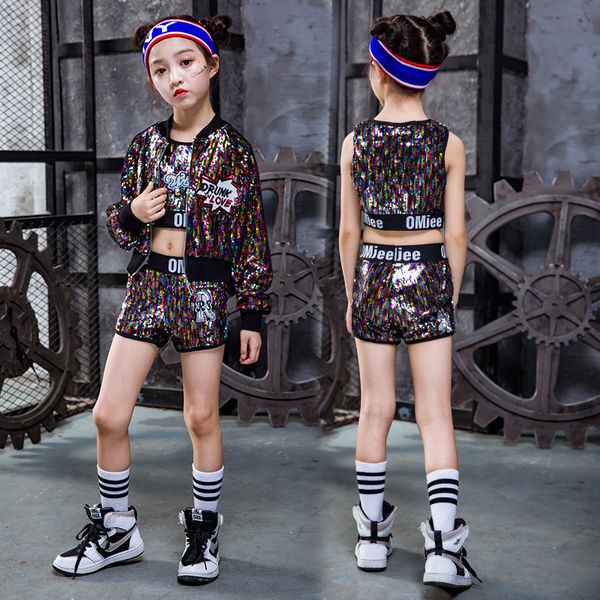 sequin cheerleading dance costumes for kids girls hip hop rave clothes jazz stage outfits street dance performance wear py139, Black;red
sequin cheerleading dance costumes for kids girls hip hop rave clothes jazz stage outfits street dance performance wear py139, Black;red