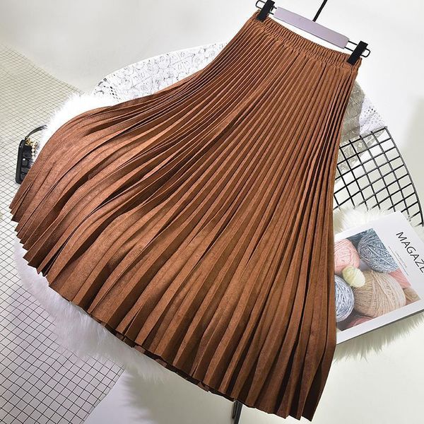 autumn winter women suede skirt 2020 high waist casual vintage pleated skirt female korean skirt female elegant long skirts, Black
autumn winter women suede skirt 2020 high waist casual vintage pleated skirt female korean skirt female elegant long skirts, Black
