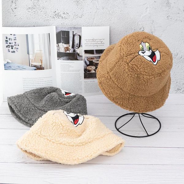 wide brim hats lamb fur bucket hat women men cute cartoon cat embroidery basin winter sun panama soft faux lambswool warm fisherman cap, Blue;gray
wide brim hats lamb fur bucket hat women men cute cartoon cat embroidery basin winter sun panama soft faux lambswool warm fisherman cap, Blue;gray