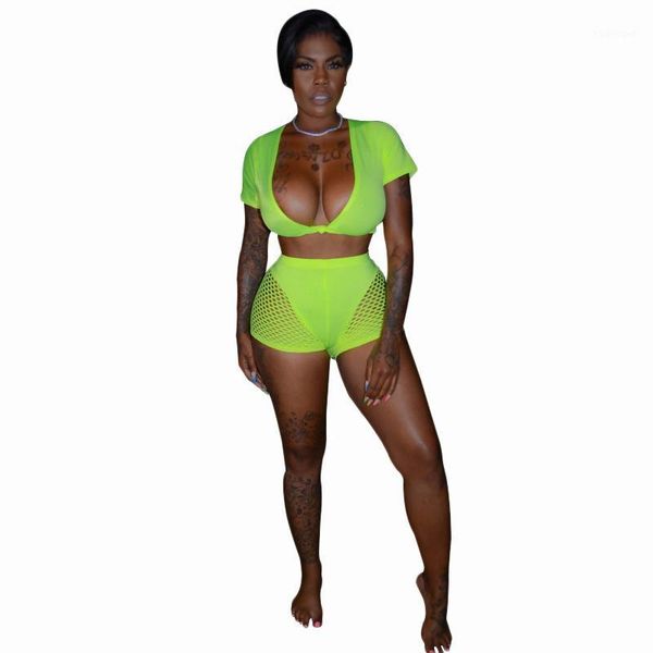 short sleeve tshirt shorts women two piece set summer mesh solid crop tracksuit casual outfits 2pcs sets 20191, White
short sleeve tshirt shorts women two piece set summer mesh solid crop tracksuit casual outfits 2pcs sets 20191, White
