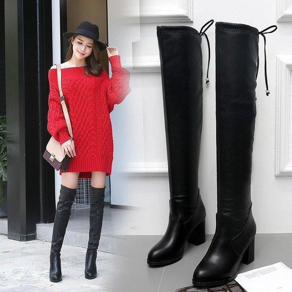 boots women's thick heel fashion boots, solid high-heeled pointed color over the knee knights' in autumn1, Black
boots women's thick heel fashion boots, solid high-heeled pointed color over the knee knights' in autumn1, Black
