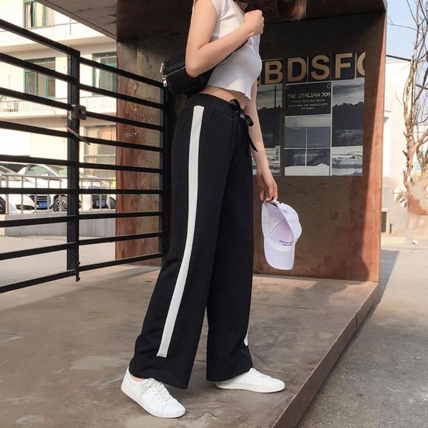 womans clothing fashionable high waisted women wide leg pants loose side stripe trousers pockets black palazzo pants1, Black;white
womans clothing fashionable high waisted women wide leg pants loose side stripe trousers pockets black palazzo pants1, Black;white