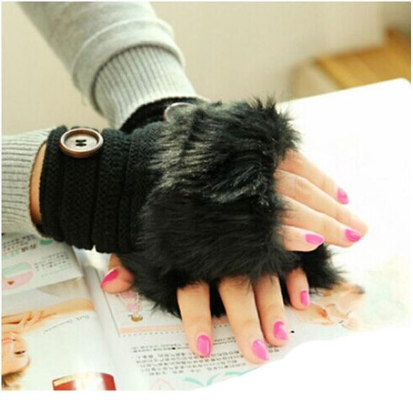 new women gloves girl warm winter knitted faux rabbit fur wrist fingerless gloves mittens half finger bbybxg, Black
new women gloves girl warm winter knitted faux rabbit fur wrist fingerless gloves mittens half finger bbybxg, Black