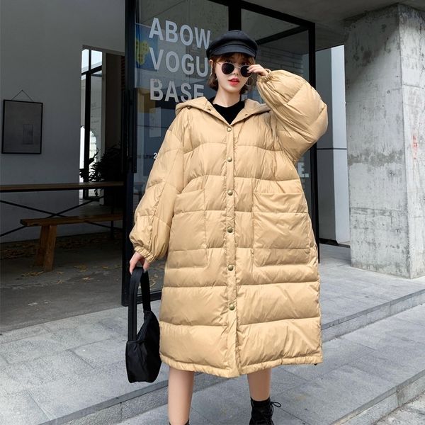 women's winter jacket white duck down coat long down parka female thick warm hooded windproof puffer jacket snow outerwear y201026, Black
women's winter jacket white duck down coat long down parka female thick warm hooded windproof puffer jacket snow outerwear y201026, Black