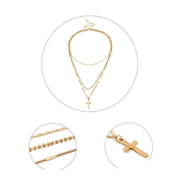 s862 europe fashion jewelry women's cross necklace cross pendant multi-layer chains ladi sqcsmd new_dhbest, Silver
s862 europe fashion jewelry women's cross necklace cross pendant multi-layer chains ladi sqcsmd new_dhbest, Silver