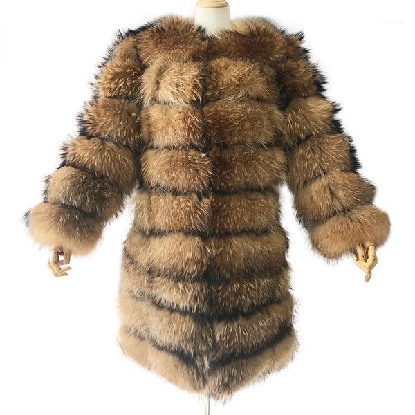 real fur coat winter women's natural raccoon fur jacket coat long style striped1, Black
real fur coat winter women's natural raccoon fur jacket coat long style striped1, Black
