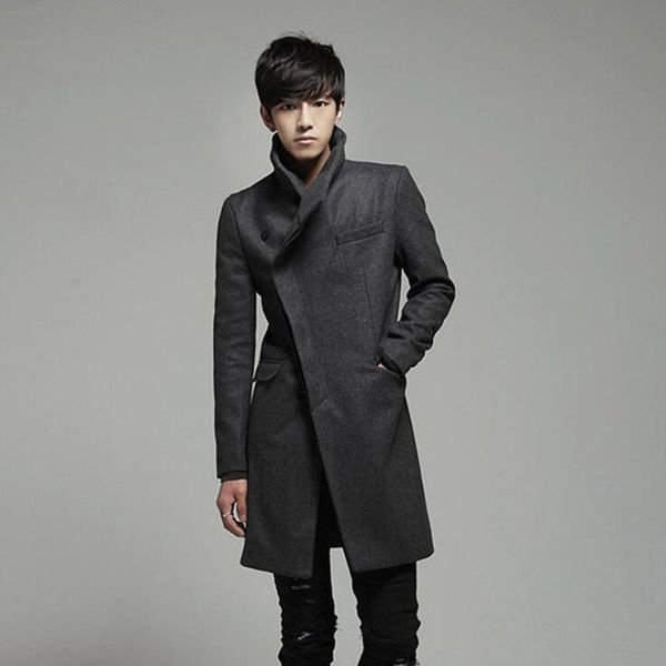 2021 winter men korean fashion long trench slim fit woolen coats and man jackets england jacket casual oblique placket coat cm02, Black;brown
2021 winter men korean fashion long trench slim fit woolen coats and man jackets england jacket casual oblique placket coat cm02, Black;brown