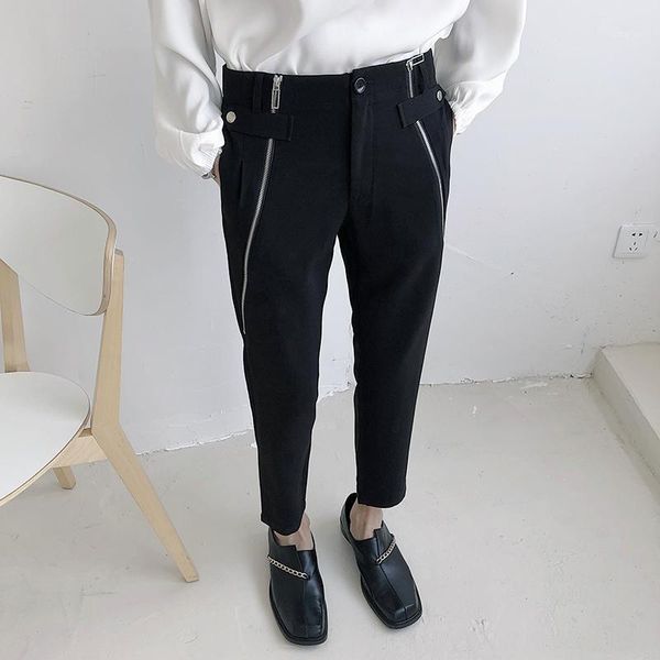 men's zipper design nine-point pants men's slim feet pants hair stylist tide brand personality singer1, Black
men's zipper design nine-point pants men's slim feet pants hair stylist tide brand personality singer1, Black
