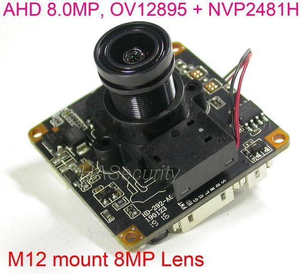 

cameras ahd 4k 8.0mp @15fps 1/2.3" omnivision ov12895 cmos image sensor + nvp2481 cctv camera module pcb board +osd cable +irc +m12 len