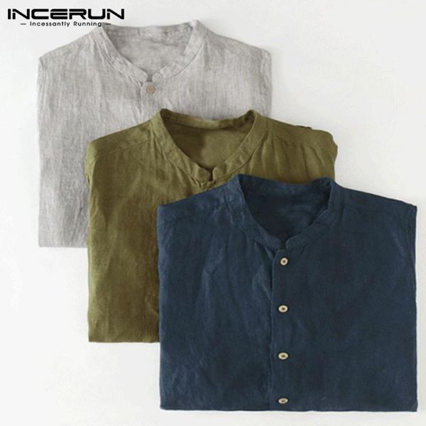incerun 2019 men casual brand shirt short sleeve stand collar cotton vintage fashion leisure men shirts camisa masculina s-5xl1, White;black
incerun 2019 men casual brand shirt short sleeve stand collar cotton vintage fashion leisure men shirts camisa masculina s-5xl1, White;black