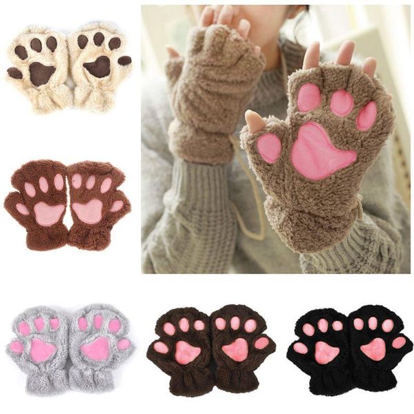 five fingers gloves 2021 winter lovely women bear cat claw mitten plush short finger half ladies cover female, Blue;gray
five fingers gloves 2021 winter lovely women bear cat claw mitten plush short finger half ladies cover female, Blue;gray
