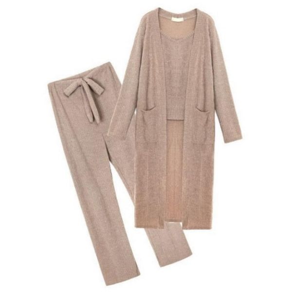 women's tracksuits casual tracksuit women 3 pieces set knitted pullover sweaters deep v-neck long sleeve sweatshirt pants, Gray
women's tracksuits casual tracksuit women 3 pieces set knitted pullover sweaters deep v-neck long sleeve sweatshirt pants, Gray