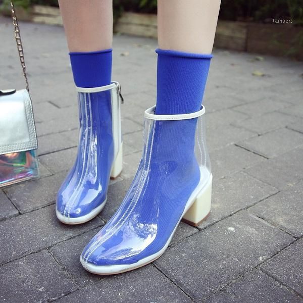 transparent boots women's ankle boots with the british trend women with chunky spring autumn jelly shoes1, Black
transparent boots women's ankle boots with the british trend women with chunky spring autumn jelly shoes1, Black