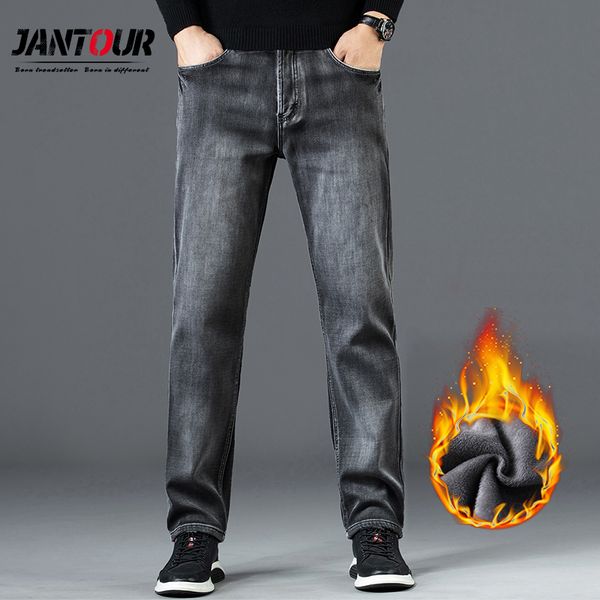 jantour winter fleece jeans men thicken straight pants mens gray trousers casual loose denim vaqueros hombre big size 35 38 40 q0105, Black;white
jantour winter fleece jeans men thicken straight pants mens gray trousers casual loose denim vaqueros hombre big size 35 38 40 q0105, Black;white