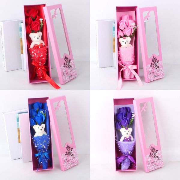valentine day rose bear gift box 5 pcs soap rose + 1 pc cartoon bear flower bouquet valentine day wedding anniversary couple gift
valentine day rose bear gift box 5 pcs soap rose + 1 pc cartoon bear flower bouquet valentine day wedding anniversary couple gift