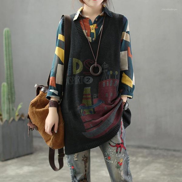 women knit pullover tank v neck sweaters print sleeveless big loose long oversized retro vintage fashion casual az522519191, Black;white 
women knit pullover tank v neck sweaters print sleeveless big loose long oversized retro vintage fashion casual az522519191, Black;white