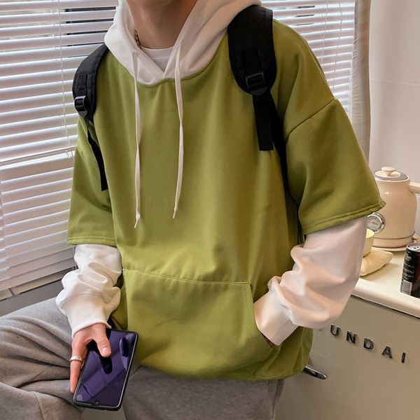 2021 male sweatshirt new spring printed false collar hat two parts a teenage cekg, Black
2021 male sweatshirt new spring printed false collar hat two parts a teenage cekg, Black