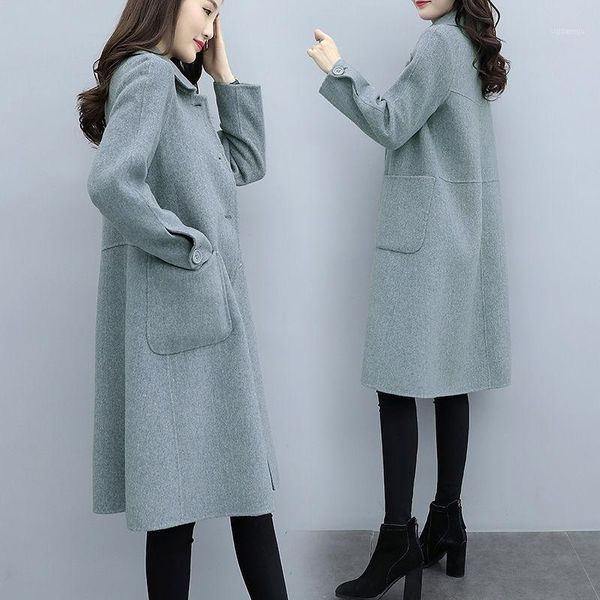 women 2020 new winter solid color outwears female slim clothing long woolen coats ladies single breasted pockets overcoat l481, Black
women 2020 new winter solid color outwears female slim clothing long woolen coats ladies single breasted pockets overcoat l481, Black
