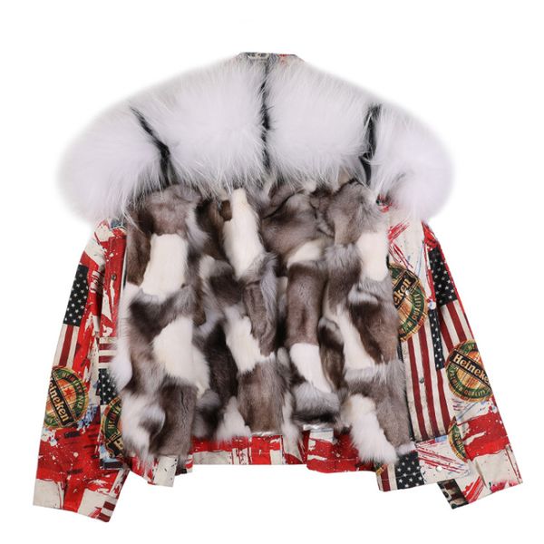 women winter of new royal fox skin lining parka short coat hood with fur collar raccon feminine outerwear ss5l, Black
women winter of new royal fox skin lining parka short coat hood with fur collar raccon feminine outerwear ss5l, Black