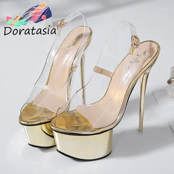 doratasia new fashion high platform sandals trendy transparent pvc sandals women summer super high thin heels shoes woman1, Black
doratasia new fashion high platform sandals trendy transparent pvc sandals women summer super high thin heels shoes woman1, Black