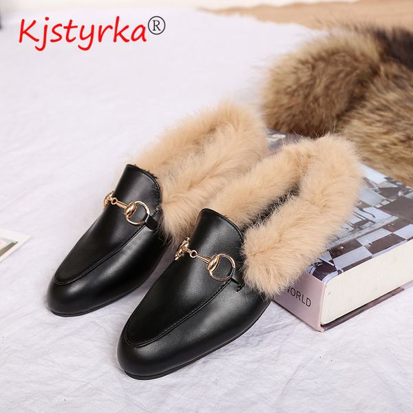 brand women shoes 2020 winter flat loafers rabbit fur leather loafers mules slippers ladies flats shoes luxury slides c1120, Black
brand women shoes 2020 winter flat loafers rabbit fur leather loafers mules slippers ladies flats shoes luxury slides c1120, Black