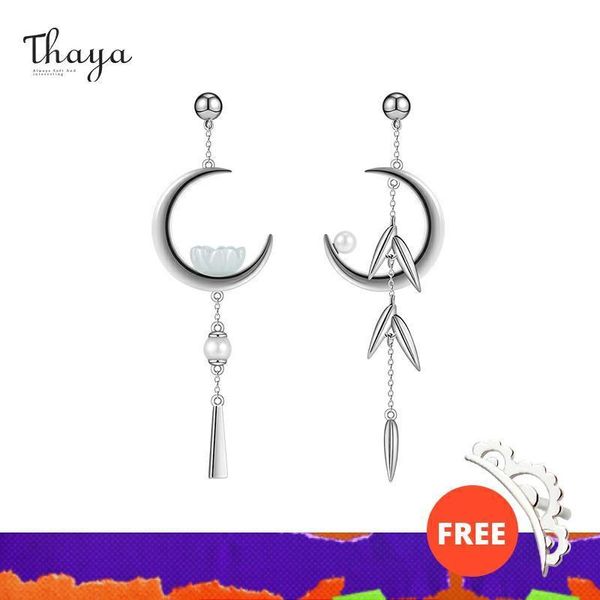 thaya authentic 925 sterling silver earring dangle crescent earring bamboo leaves japanese style for women earring fine jewelry 200923, Golden;silver
thaya authentic 925 sterling silver earring dangle crescent earring bamboo leaves japanese style for women earring fine jewelry 200923, Golden;silver