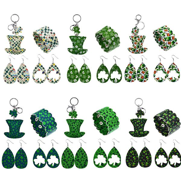 keychain earrings jewelry set irish shamrock dangle earring fashion green clover leather bracelet charm bag pendant ring kimter-k418fa
keychain earrings jewelry set irish shamrock dangle earring fashion green clover leather bracelet charm bag pendant ring kimter-k418fa