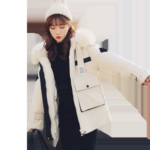 new winter female short big fur collar down korean chicken keep warm parka loose hooded women's cotton coat, Black
new winter female short big fur collar down korean chicken keep warm parka loose hooded women's cotton coat, Black