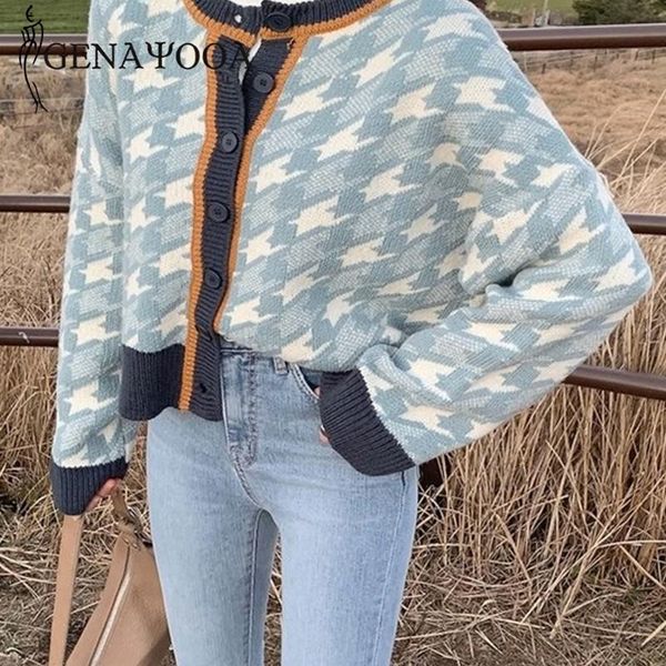 genayooa knitted cardigan for winter women long sleeve vintage patchwork houndstooth sweater korean style soft jumper 2021 chic, White
genayooa knitted cardigan for winter women long sleeve vintage patchwork houndstooth sweater korean style soft jumper 2021 chic, White