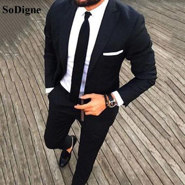 sodigne men suits 2 pieces slim fit casual groomsmen balck lapel business tuxedos for formal wedding suit trajes de hombre, White;black
sodigne men suits 2 pieces slim fit casual groomsmen balck lapel business tuxedos for formal wedding suit trajes de hombre, White;black