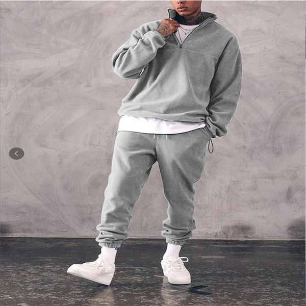 loose men two piece tracksuits stand collar loose thick hoodies and sweatpant autumn solid color casual men 2pcs outfit clothing, Gray
loose men two piece tracksuits stand collar loose thick hoodies and sweatpant autumn solid color casual men 2pcs outfit clothing, Gray