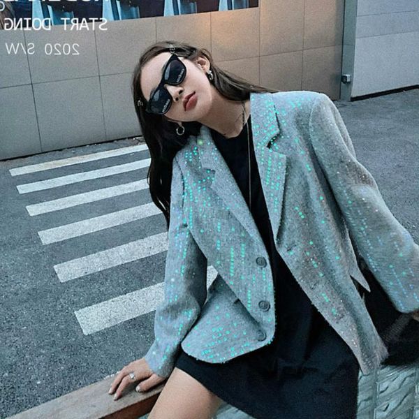 women's suits & blazers sequined blazer jacket gold silver black autumn and winter long-sleeved elegant nightclub sparkling punk, White;black
women's suits & blazers sequined blazer jacket gold silver black autumn and winter long-sleeved elegant nightclub sparkling punk, White;black
