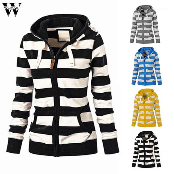 women's jackets womail coat women autumn hooded striped casual slim fit zipper female jacket tracksuit sportwear outwear mujer 9201, Black;brown
women's jackets womail coat women autumn hooded striped casual slim fit zipper female jacket tracksuit sportwear outwear mujer 9201, Black;brown