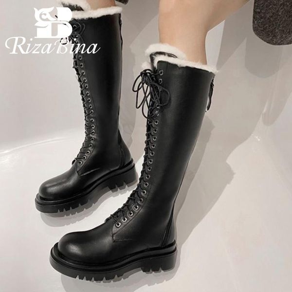 boots rizabina women knee warm fur fashion platform zipper winter shoes high heel snow boot thick footwear size 34-43, Black
boots rizabina women knee warm fur fashion platform zipper winter shoes high heel snow boot thick footwear size 34-43, Black