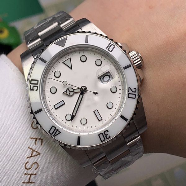 classic mens watch 40mm automatic mechanical watches ceramic case red wristwatch stainless steel strap waterproof design montre de luxe, Slivery;brown 
classic mens watch 40mm automatic mechanical watches ceramic case red wristwatch stainless steel strap waterproof design montre de luxe, Slivery;brown