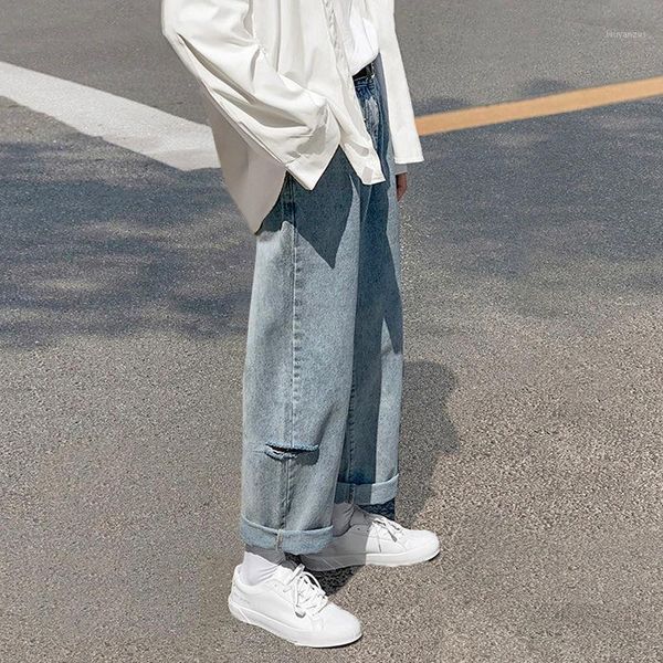 2020 autumn new loose straight side holes pants ankle length solid color casual ripped jeans -3xl1, Blue
2020 autumn new loose straight side holes pants ankle length solid color casual ripped jeans -3xl1, Blue