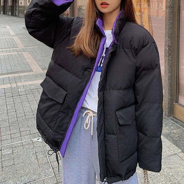 women's down & parkas korea style jacket women short internet celebrity stand-up collar bread coat 2021 winter loose korean cotton jack, Black
women's down & parkas korea style jacket women short internet celebrity stand-up collar bread coat 2021 winter loose korean cotton jack, Black