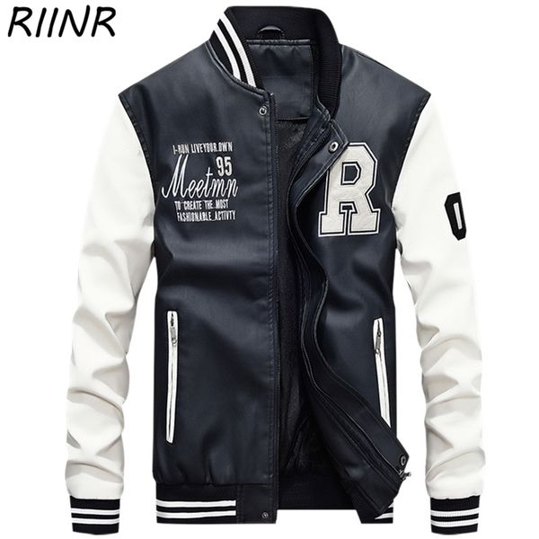 riinr autumn and winter new men's zipper leather clothing fashion trend baseball uniform letter printing pu casual jacket m-4xl 201119, Black
riinr autumn and winter new men's zipper leather clothing fashion trend baseball uniform letter printing pu casual jacket m-4xl 201119, Black