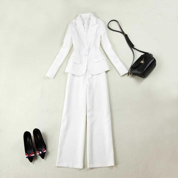 large size women's spring and autumn new self-cultivation tooling white suit + straight wide leg pants suit1, White;black
large size women's spring and autumn new self-cultivation tooling white suit + straight wide leg pants suit1, White;black