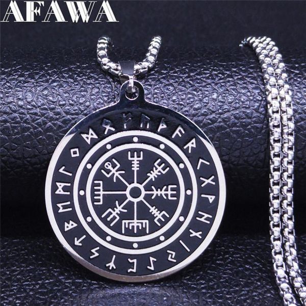afawa viking vegvisir compass men necklace stainless steel nordic runes odin statement necklace celts ethnic jewelry n3295s02, Silver
afawa viking vegvisir compass men necklace stainless steel nordic runes odin statement necklace celts ethnic jewelry n3295s02, Silver